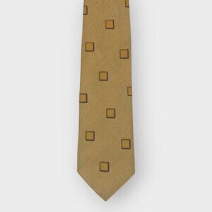 Ermenegildo Zegna Silk Tie | Yellow Geometric | Silk | Italy